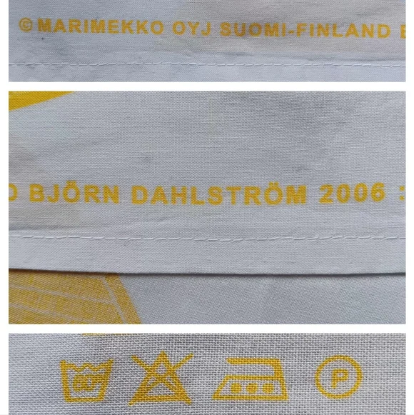 Marimekko "Stilla" Yellow Leaf Pattern Tablecloth Table Runner - Picture 4 of 4